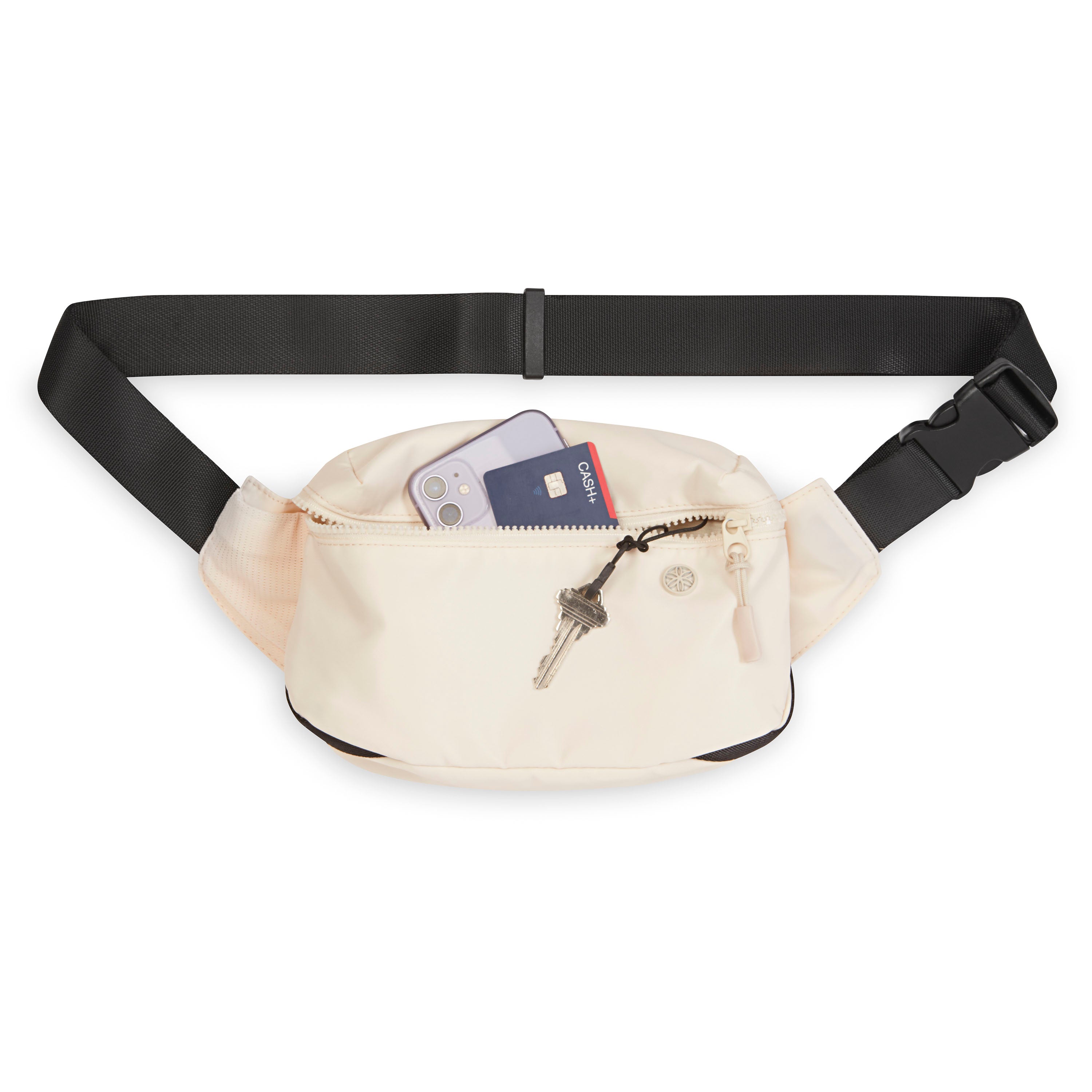 Gaiam Be Free Waist Pack Khaki front with stuffing