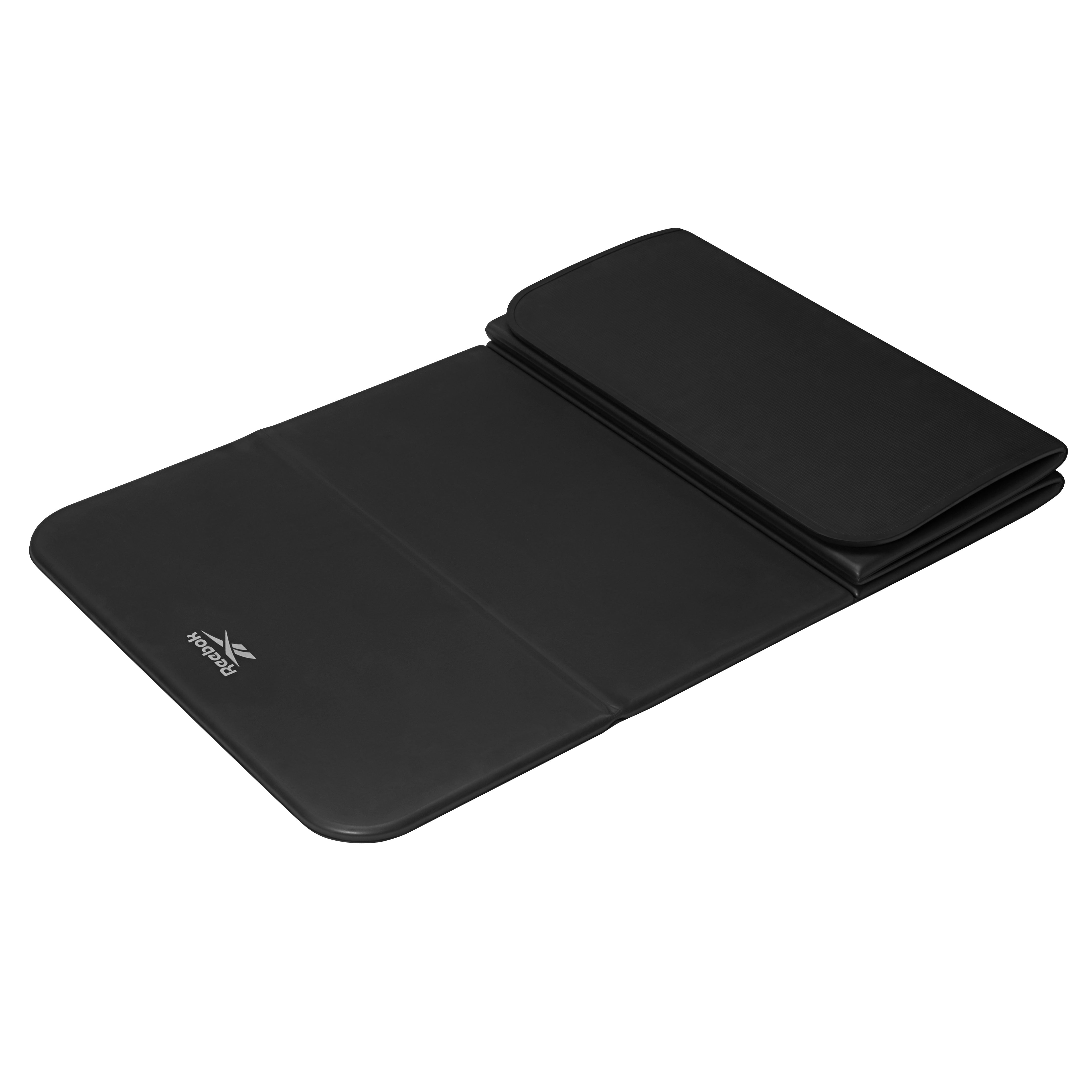 Black mat with a logo on a white background