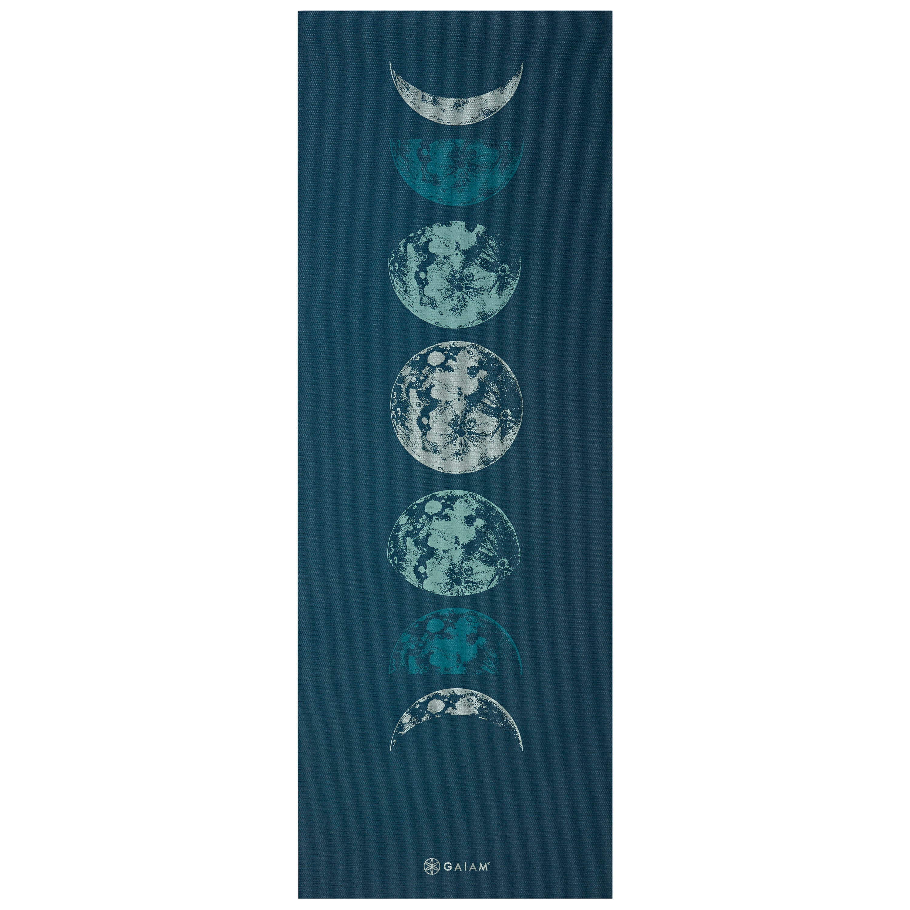 Premium Reversible Lunar Wave Yoga Mat (6mm) top flat